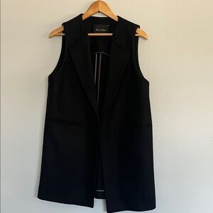 Massimo Dutti Black Sleeveless Coat